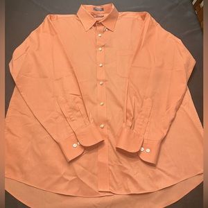 Men’s Chaps Dress Shirt Coral/Orange Size 17-17 1/2  Sleeve 34-35.